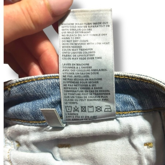 L'AGENCE High Line High Rise Skinny in Fade Out Size 27 Light Wash Distressed - Picture 11 of 12